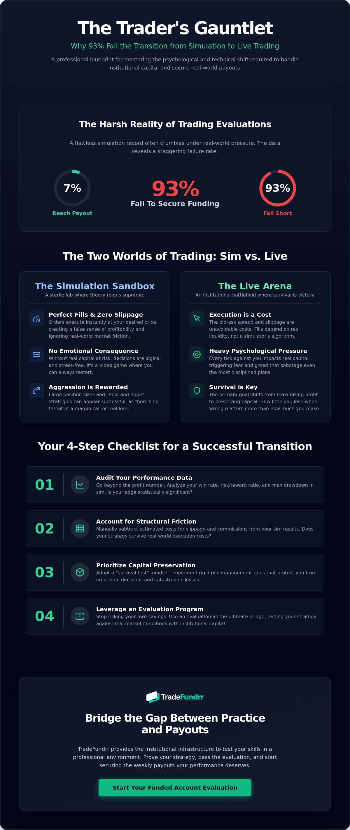 Sim to live trading account transition infographic