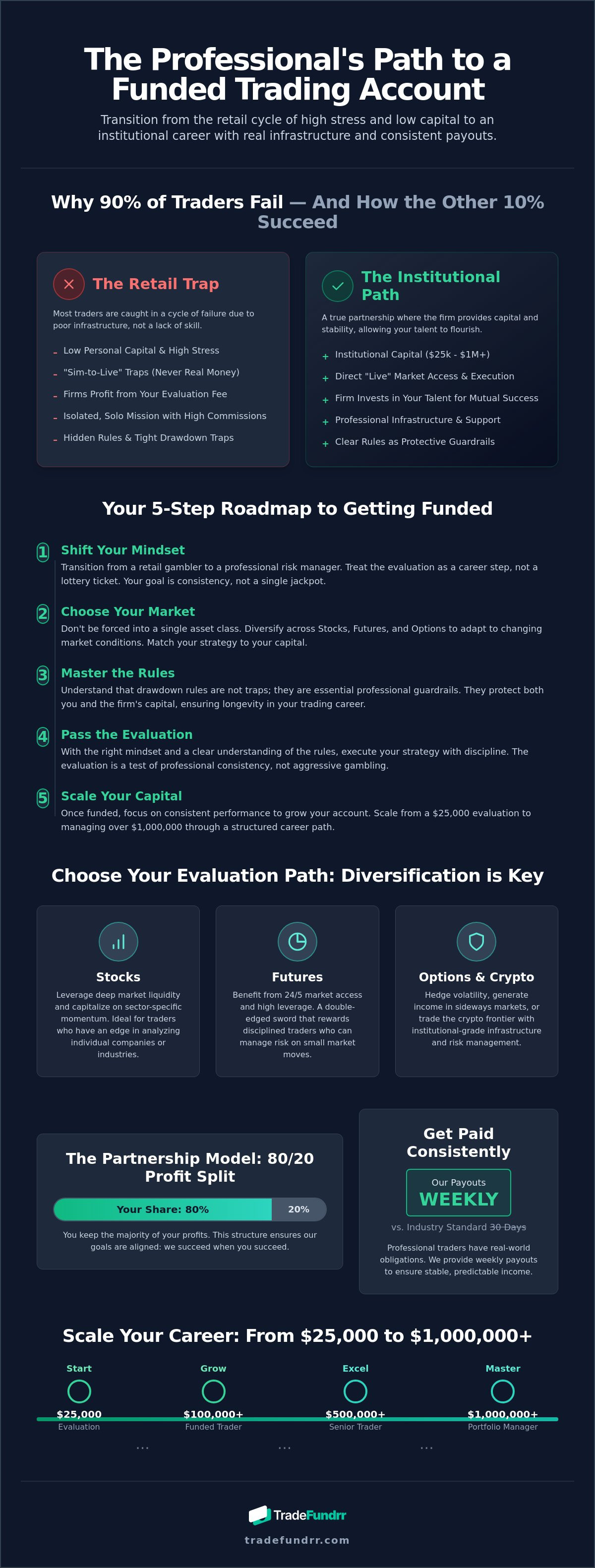 How to get a funded trading account infographic