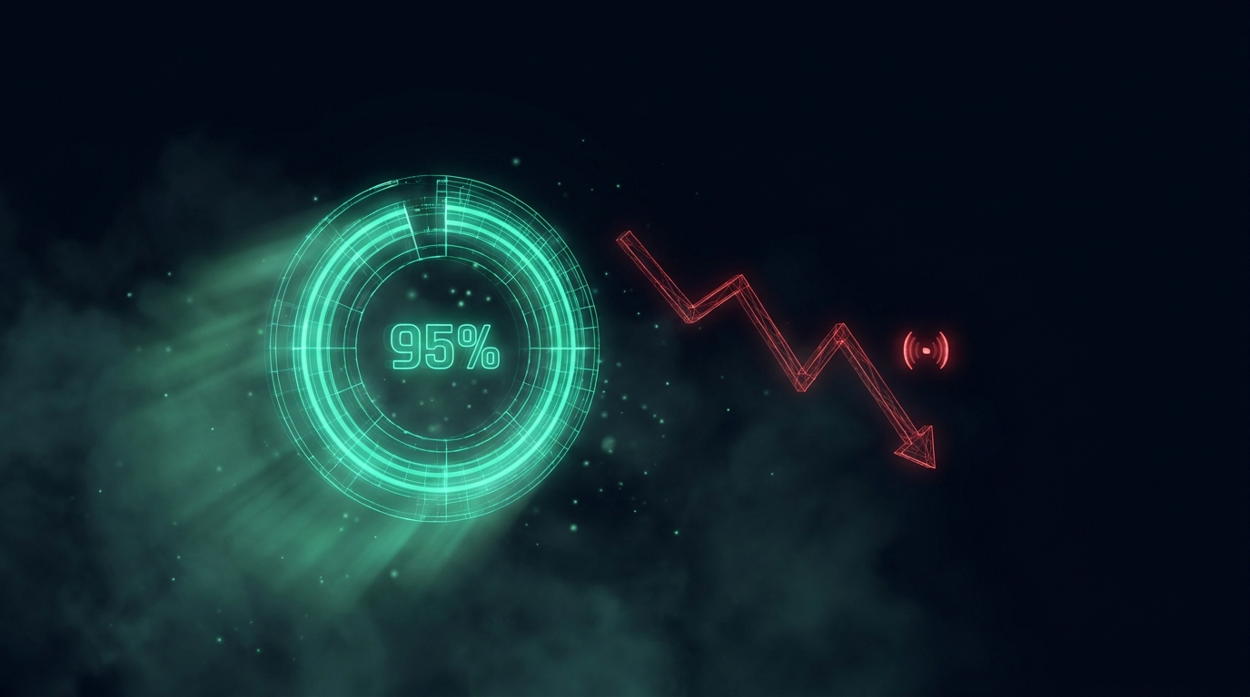 Abstract financial chart art in mint teal on a dark navy background
